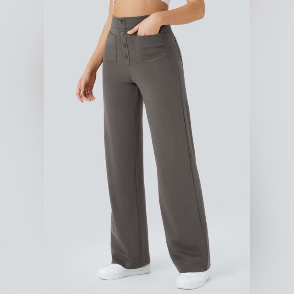 HALARA High Waisted Button Straight Leg Casual Pants✨🪩 - Picture 7 of 9